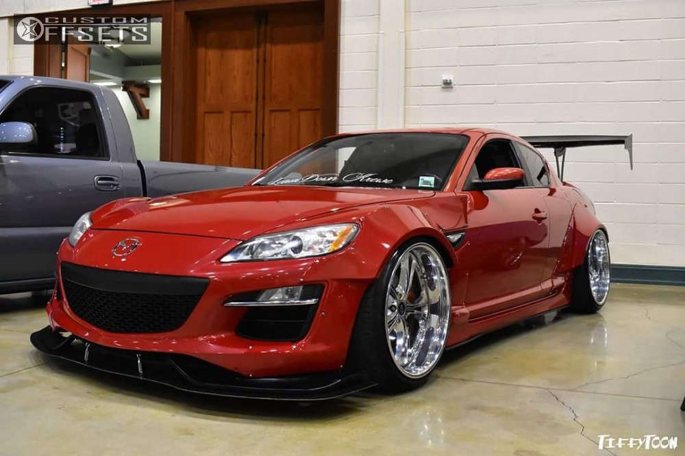 2010 Mazda RX-8 with 20x10.5 Weds Cerberus Ii and 245/35R20 Delinte D7  Thunder and Coilovers | Custom Offsets