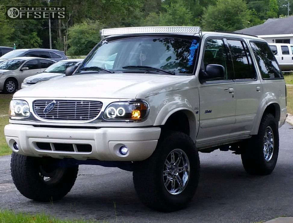 1999 Ford Explorer with 17x8 10 Alloy Ion 18 and 285/70R17 Nitto Terra  Grappler G2 and Suspension Lift 7" | Custom Offsets