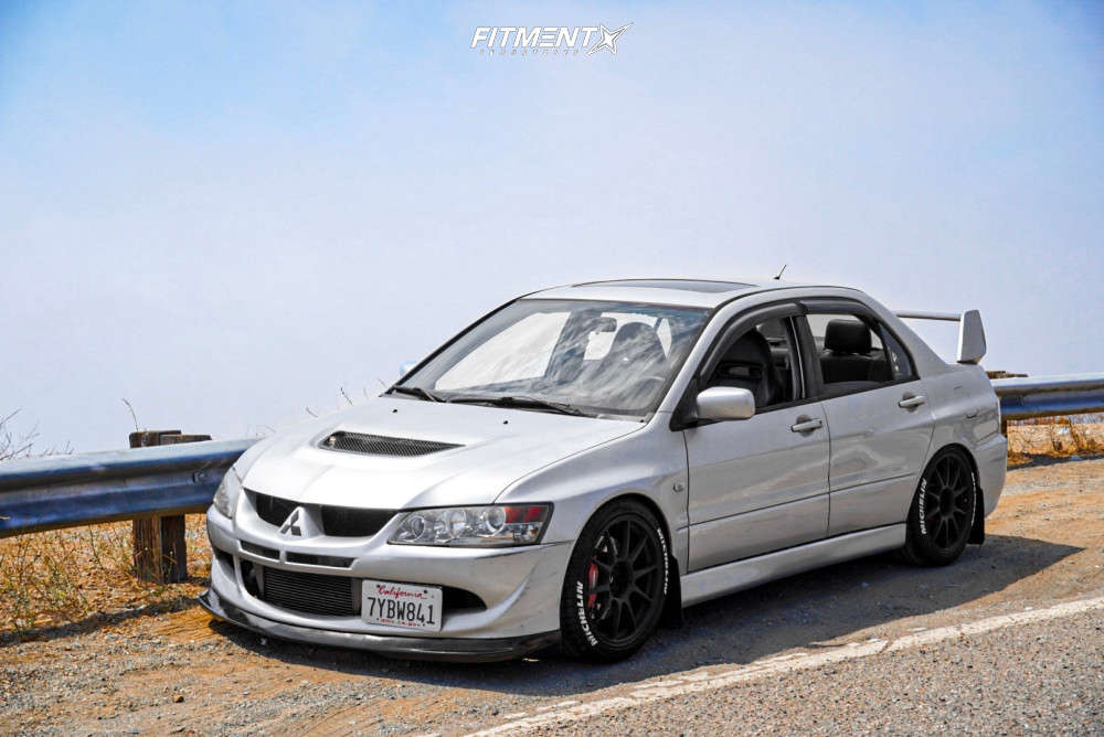 2004 Mitsubishi Lancer Evolution with 18x9 WedsSport Tc-105n and Michelin  255x35 on Coilovers | 799078 | Fitment Industries