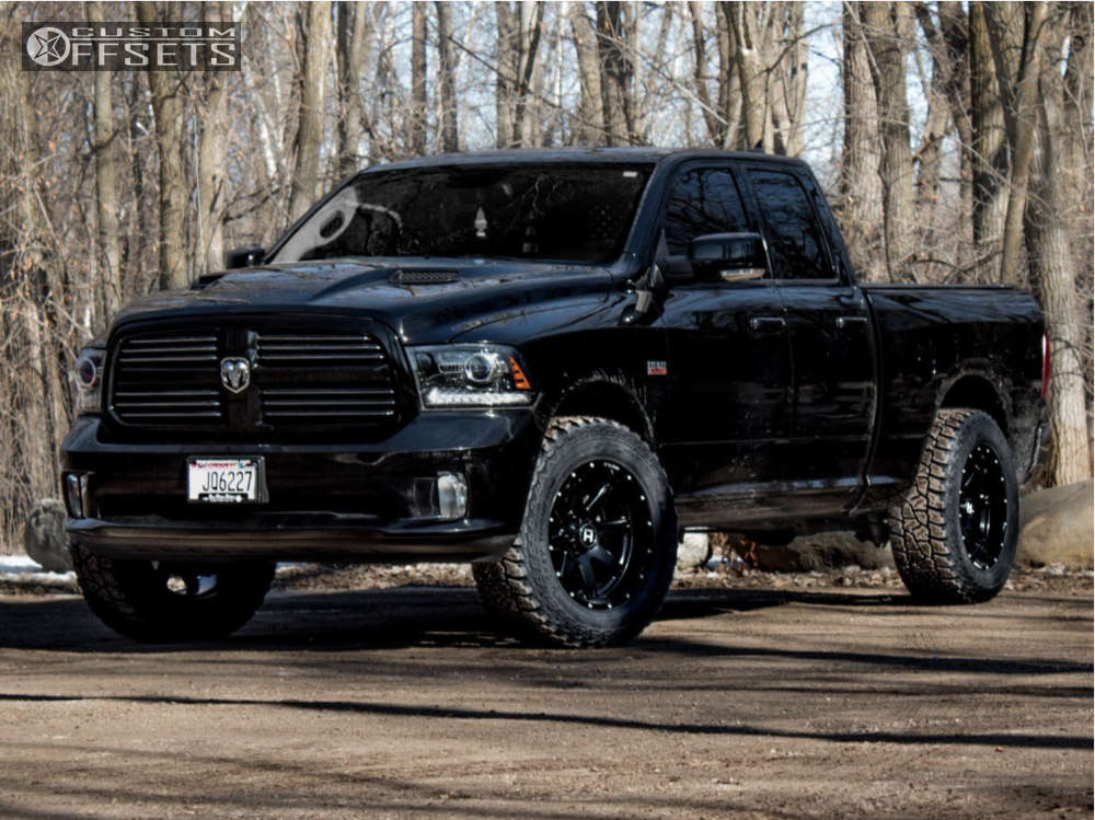2013 Dodge Ram 1500 with 20x10 -19 Hostile Alpha and 35/12.5R20 Mickey  Thompson Baja Boss A/T and Leveling Kit | Custom Offsets