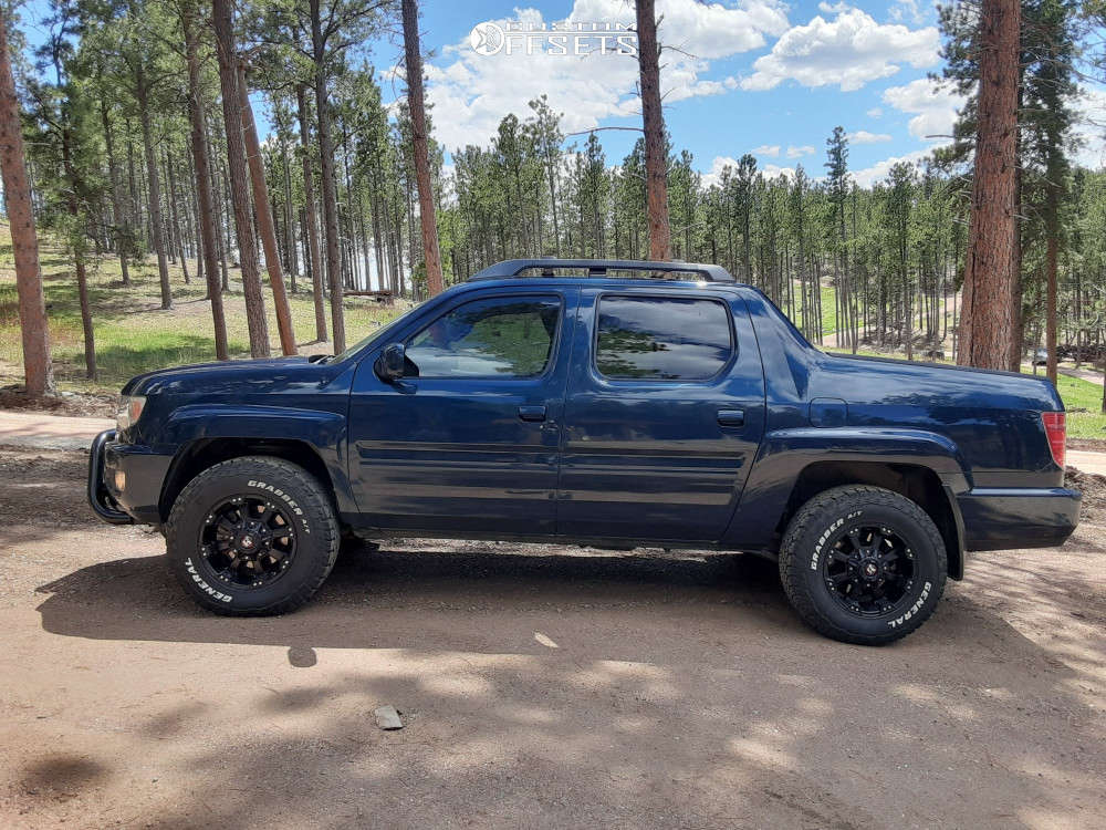 2010 Honda Ridgeline with 17x9 12 Ballistic Morax and 265/70R17 General  Grabber Atx and Leveling Kit | Custom Offsets