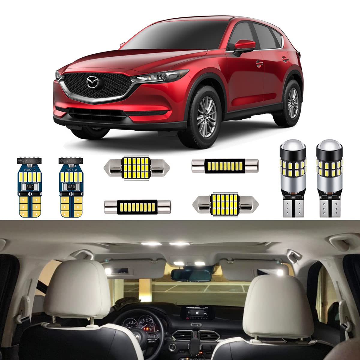 Amazon.com: AUTOGINE White Interior LED Lights Kit for Mazda CX-5 CX5 2013  2014 2015 2016 2017 2018 2019 2020 2021 2022 Super Bright 6000K Interior  LED Light Bulbs Package + Install Tool : Automotive