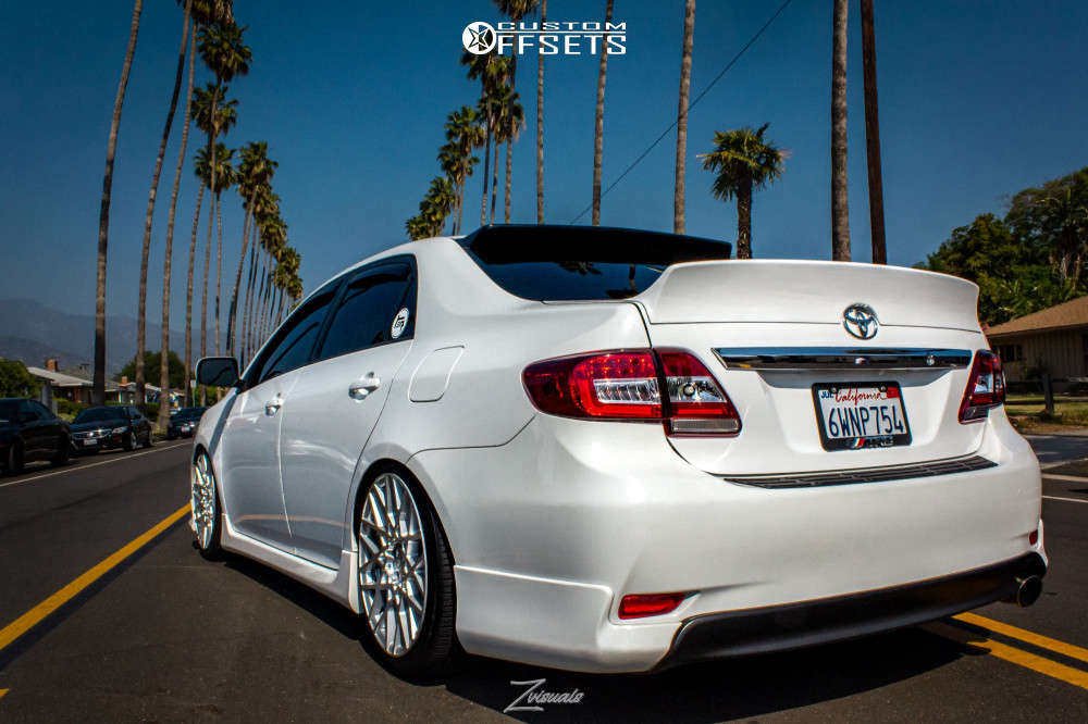 2012 Toyota Corolla with 18x8.5 35 Rotiform Blq and 225/40R18 Yokohama  Advan Sport As and Coilovers | Custom Offsets
