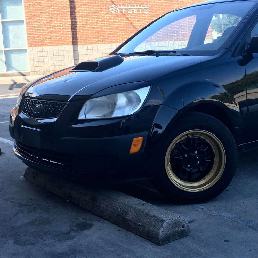 2009 Kia Rio with 15x7.5 40 STR 504 and 195/65R15 Dextero Mud Clawer and  Stock | Custom Offsets