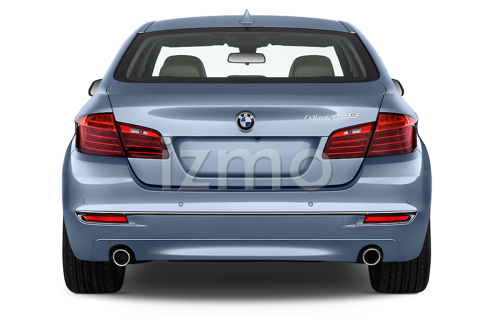 2015 BMW SERIES 5 ActiveHybrid 5 Luxury 4 Door Sedan Rear View Stock Images  | izmostock