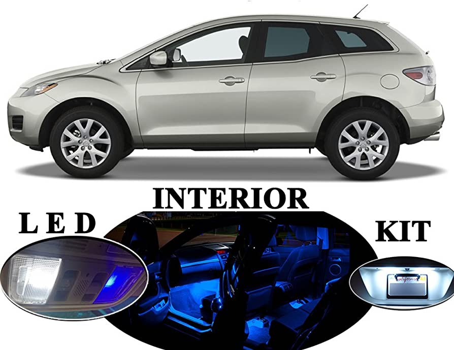 Amazon.com: LED Lights for Mazda CX-7 CX7 Premium Blue LED Package Upgrade  - Interior + License plate / Tag + Reverse / Backup (12 pieces) : Automotive