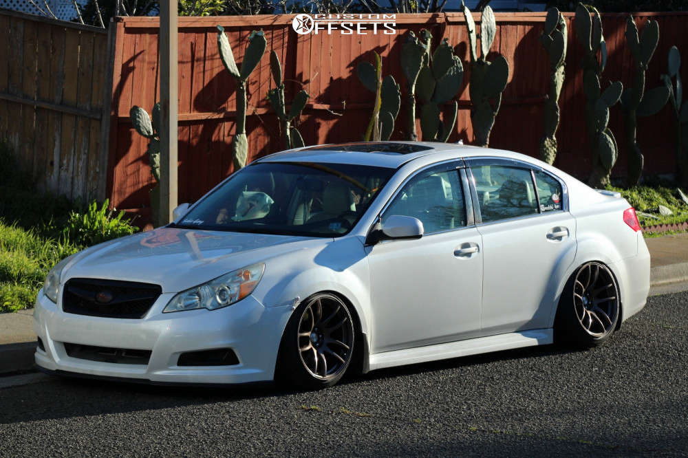2011 Subaru Legacy with 18x10.5 22 ESR Sr08 and 225/40R18 Federal SS595 and  Coilovers | Custom Offsets