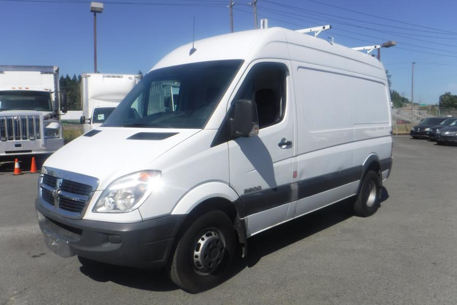 Repo.com | 2008 Dodge Sprinter 3500 144-in. WB High Roof Dually Diesel  Cargo Van with Ladder Rack & Rear Shelving
