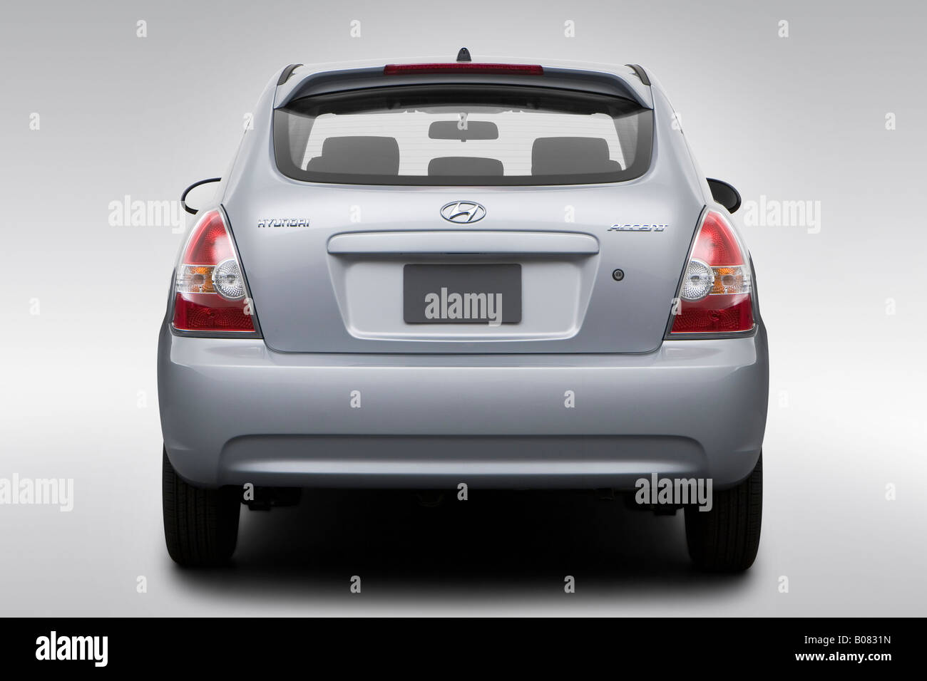2008 Hyundai Accent GS in Silver - Low/Wide Rear Stock Photo - Alamy