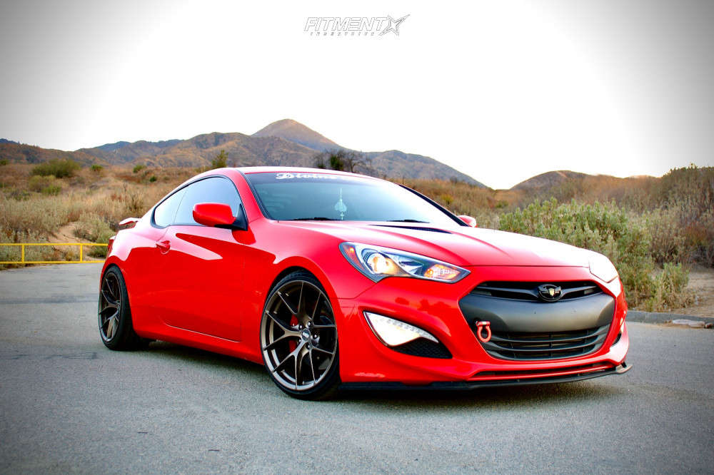 2014 Hyundai Genesis Coupe 2.0T R-Spec with 19x9.5 ESR Rf2 and Lexani  235x35 on Coilovers | 1863238 | Fitment Industries