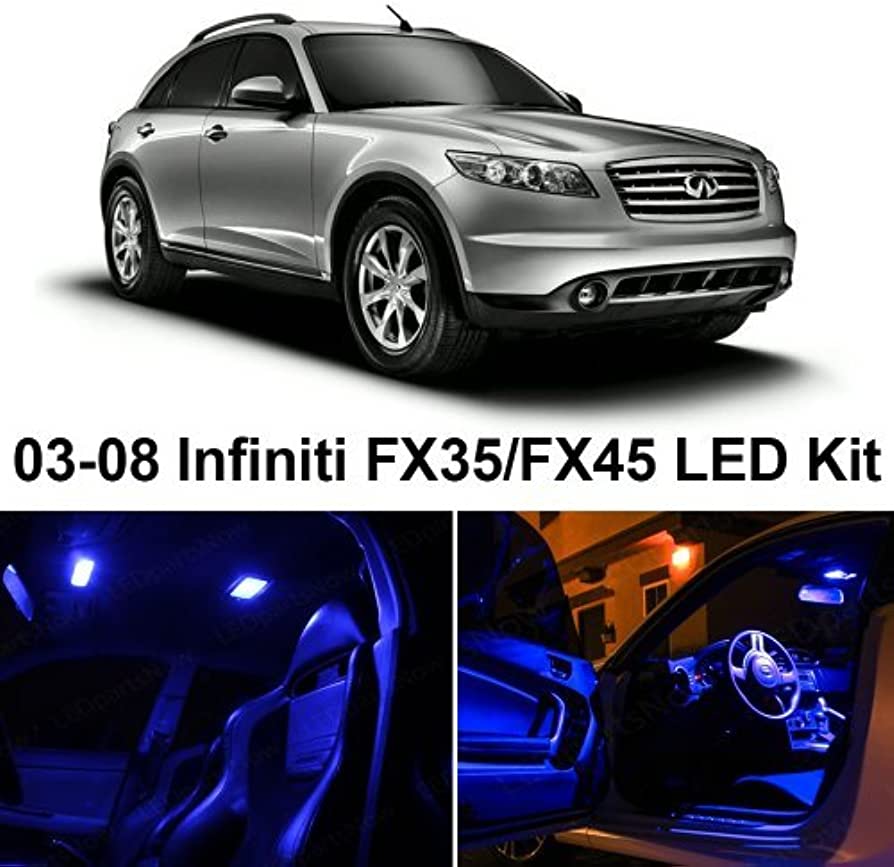 Amazon.com: LEDpartsNow Interior LED Lights Replacement for Infiniti FX35  FX45 2003-2008 Blue Accessories Package Kit (13 Pieces) : Automotive