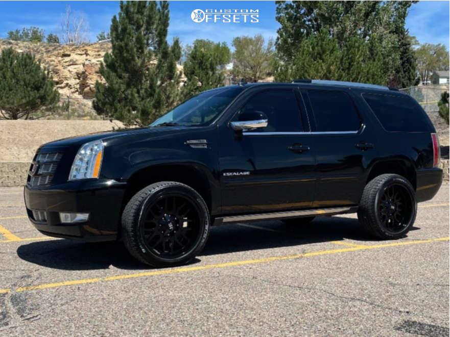 2014 Cadillac Escalade with 22x10 -25 Hardrock Commander and 285/45R22  Bridgestone Dueler H/l Alenza and Leveling Kit | Custom Offsets
