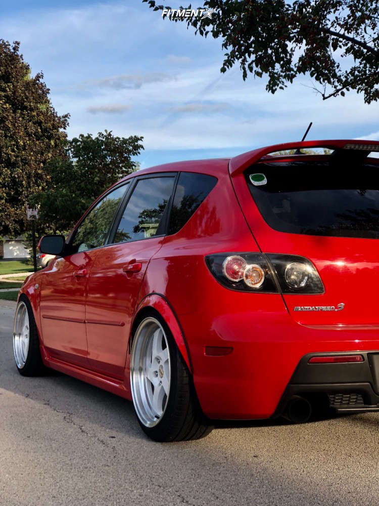 2007 Mazda MazdaSpeed3 Base with 18x9.5 Whistler Kr7 and Hankook 225x40 on  Coilovers | 547245 | Fitment Industries
