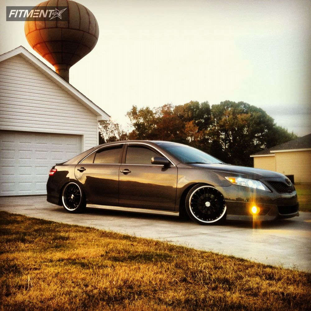 2011 Toyota Camry SE 4dr Sedan (2.5L 4cyl 6A) with 19x8.5 MRR GT1 and  Hankook 225x35 on Lowered Adj Coil Overs | 483 | Fitment Industries