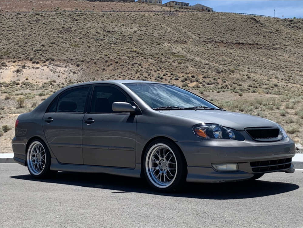 2003 Toyota Corolla with 18x8.5 38 F1R F21 and 225/40R18 Hankook Ventus S1  Noble 2 and Coilovers | Custom Offsets