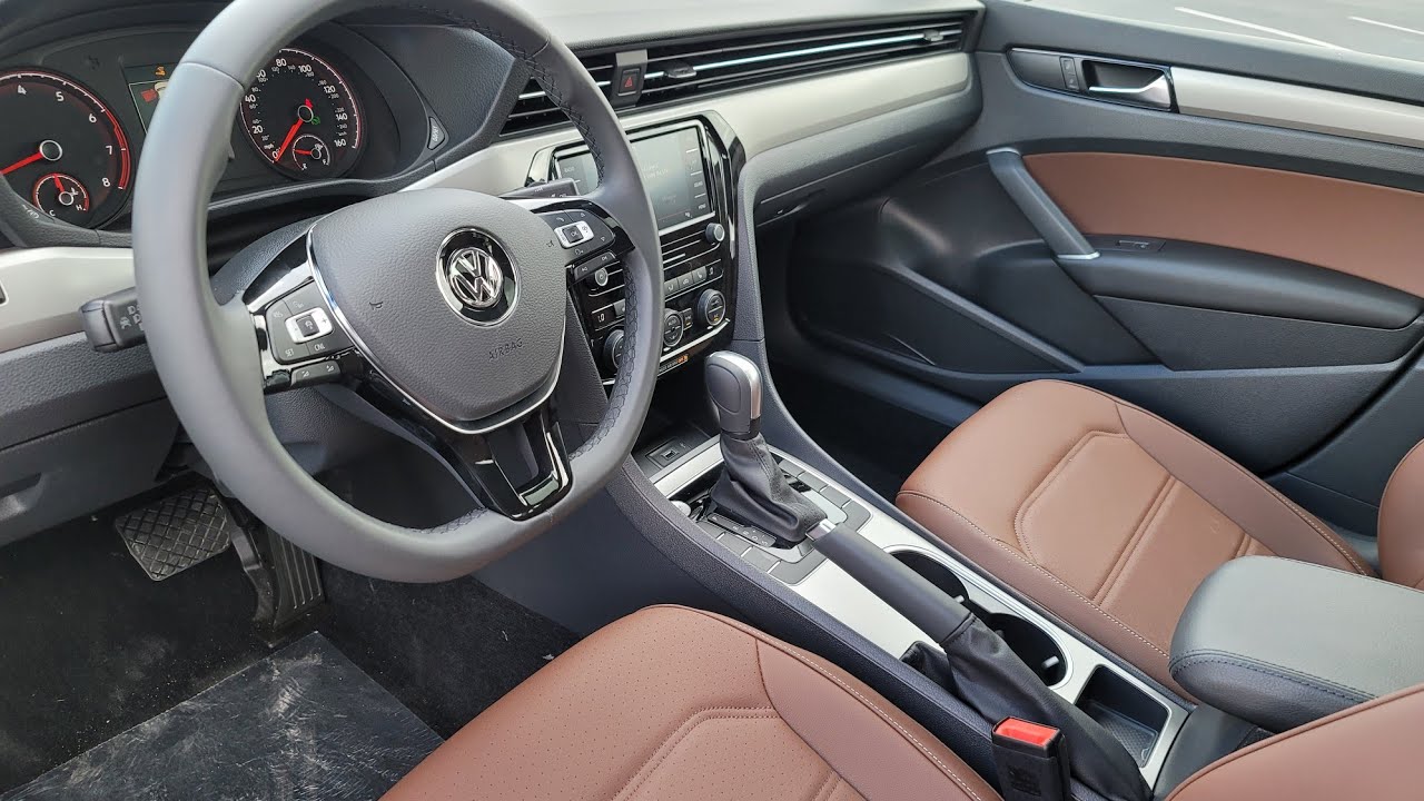 2022 VW Passat 2.0T SE Pure White w/Mauro Brown leatherette interior -  YouTube