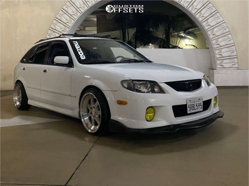 2002 Mazda Protege5 with 17x8 25 Klutch Ml7 and 195/40R17 Accelera M/t-01  and Coilovers | Custom Offsets