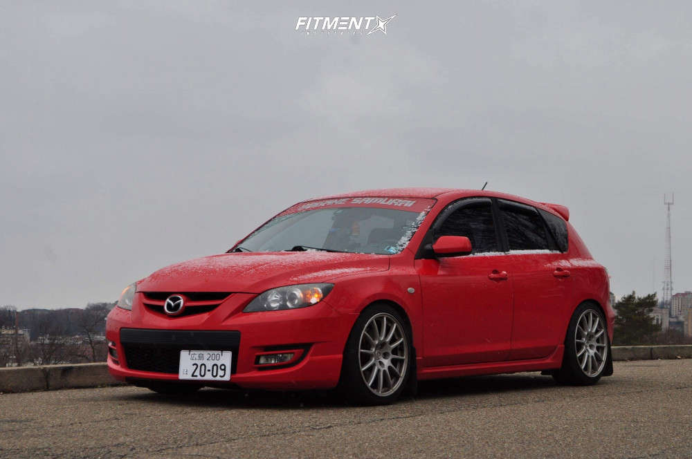2009 Mazda MazdaSpeed3 Base with 18x8.5 Enkei Evolution X and Nitto 225x40  on Coilovers | 633128 | Fitment Industries