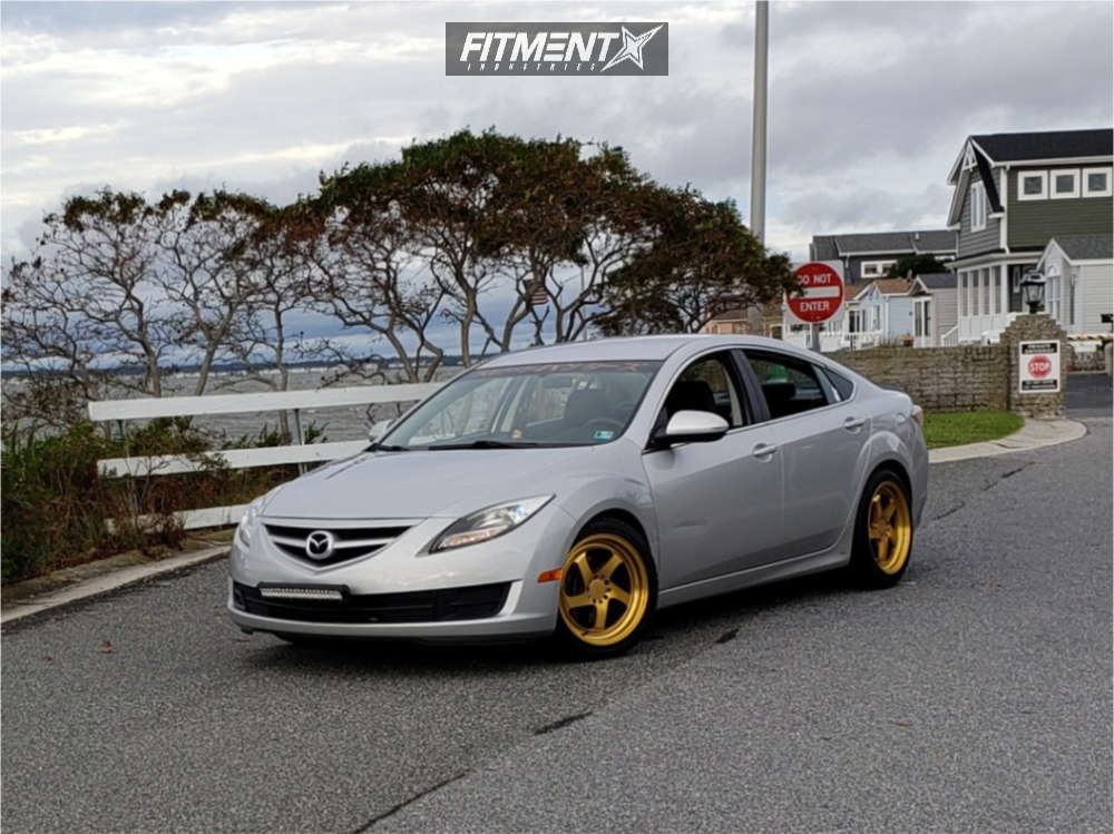 2012 Mazda 6 S with 18x8.5 F1R F28 and Sumitomo 235x45 on Lowering Springs  | 488476 | Fitment Industries