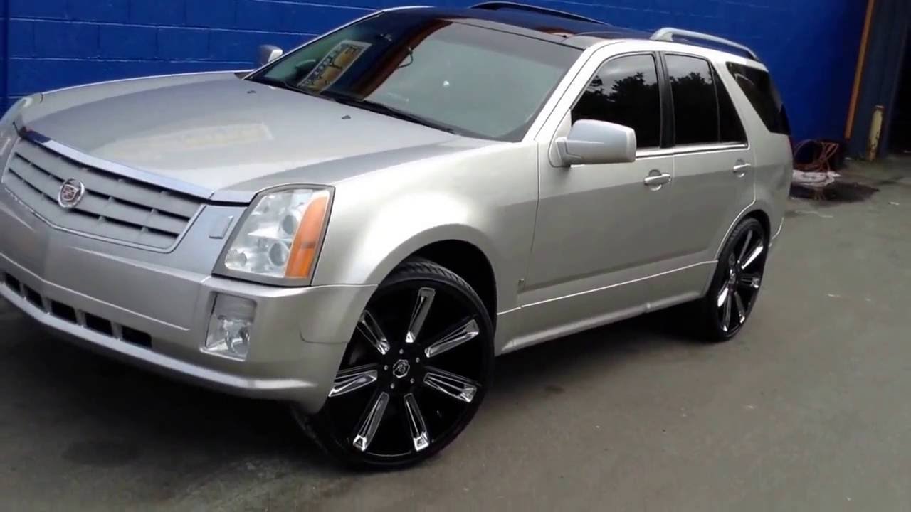 2005 Cadillac SRX rolling out of Rimtyme Durham on 24" Diablo Rouge wheels  - YouTube