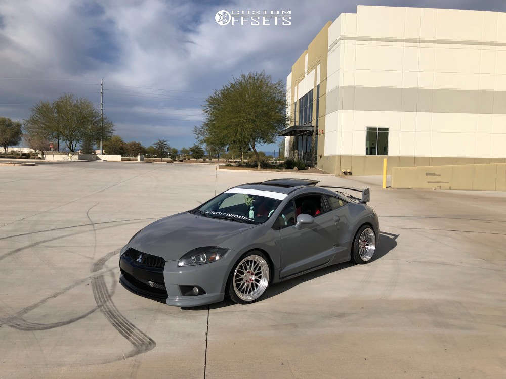 2006 Mitsubishi Eclipse with 19x10.5 22 Varrstoen Es1 and 245/35R19  Firestone Firehawk Indy 500 and Lowering Springs | Custom Offsets