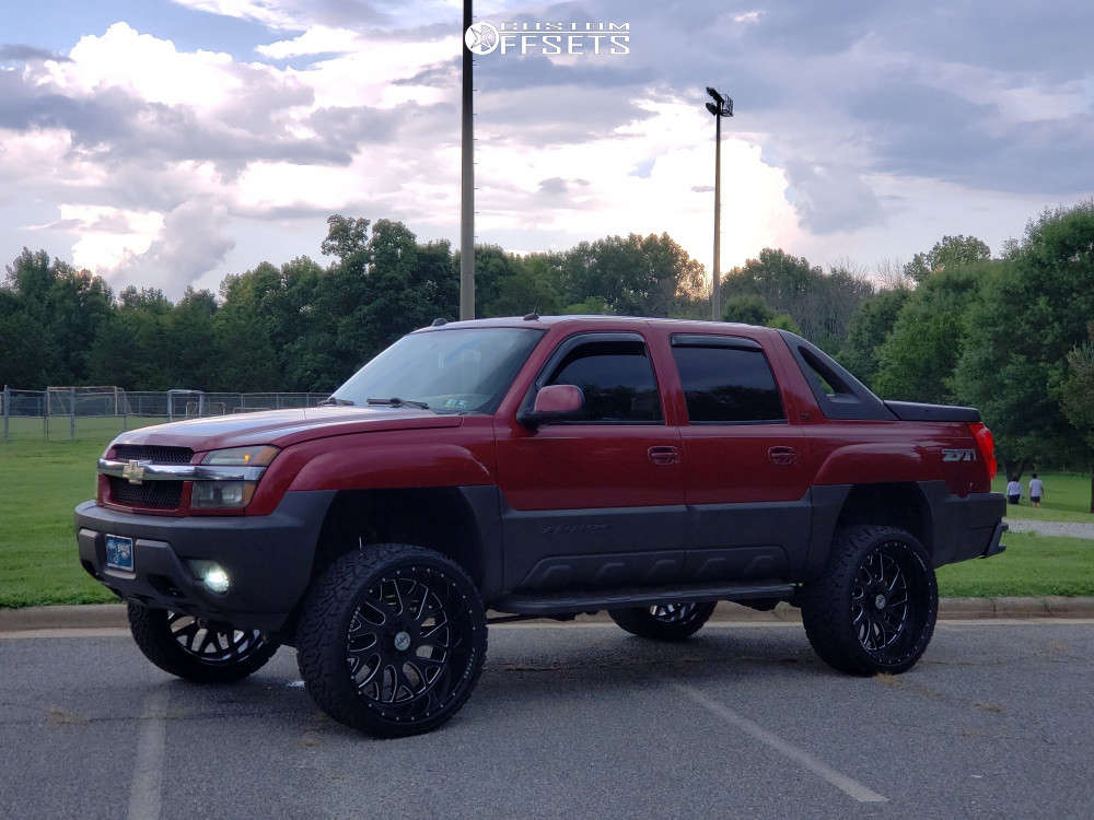 2005 Chevrolet Avalanche 1500 with 26x12 -44 XF Forged Xfx-301 and  35/13.5R26 Venom Power Terra Hunter X/t and Suspension Lift 6" | Custom  Offsets