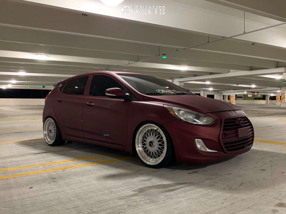 2013 Hyundai Accent with 18x8.5 30 JNC Jnc004 and 215/35R18 Landsail Ls988  and Stock | Custom Offsets
