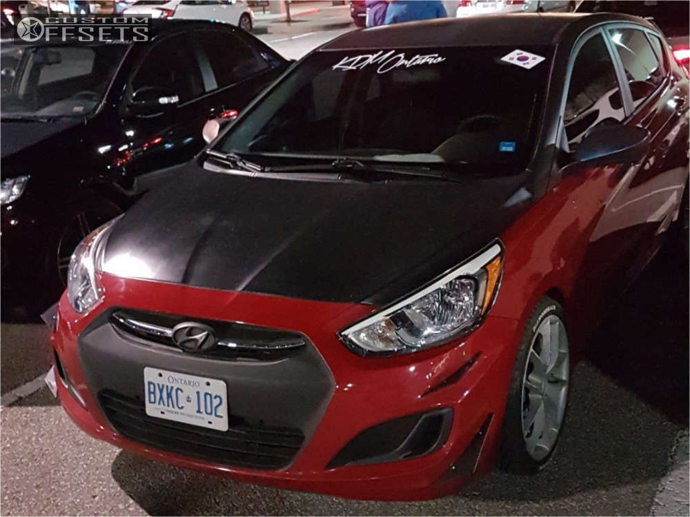 2015 Hyundai Accent with 17x7.5 40 ROH Adrenaline and 205/40R17 Falken Ziex  Ze-912 and Coilovers | Custom Offsets