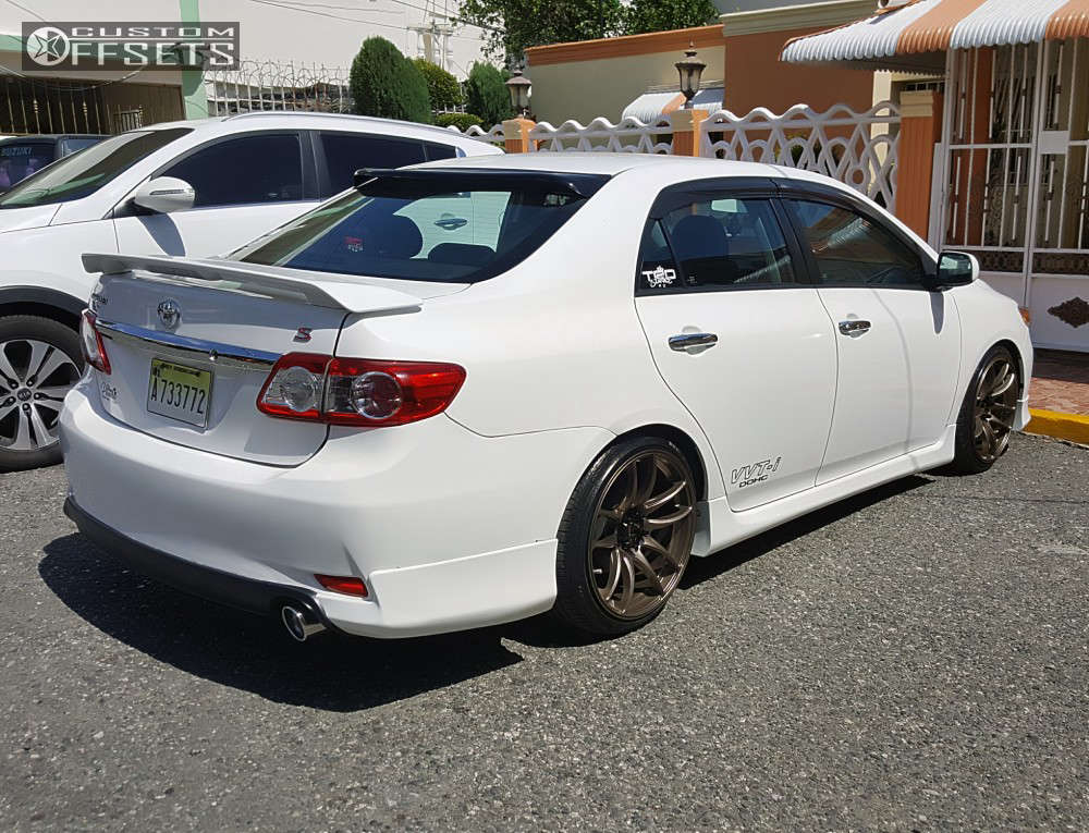 2012 Toyota Corolla with 18x9.5 20 Work Emotion Cr Kiwami and 215/40R18  Duraturn and Coilovers | Custom Offsets