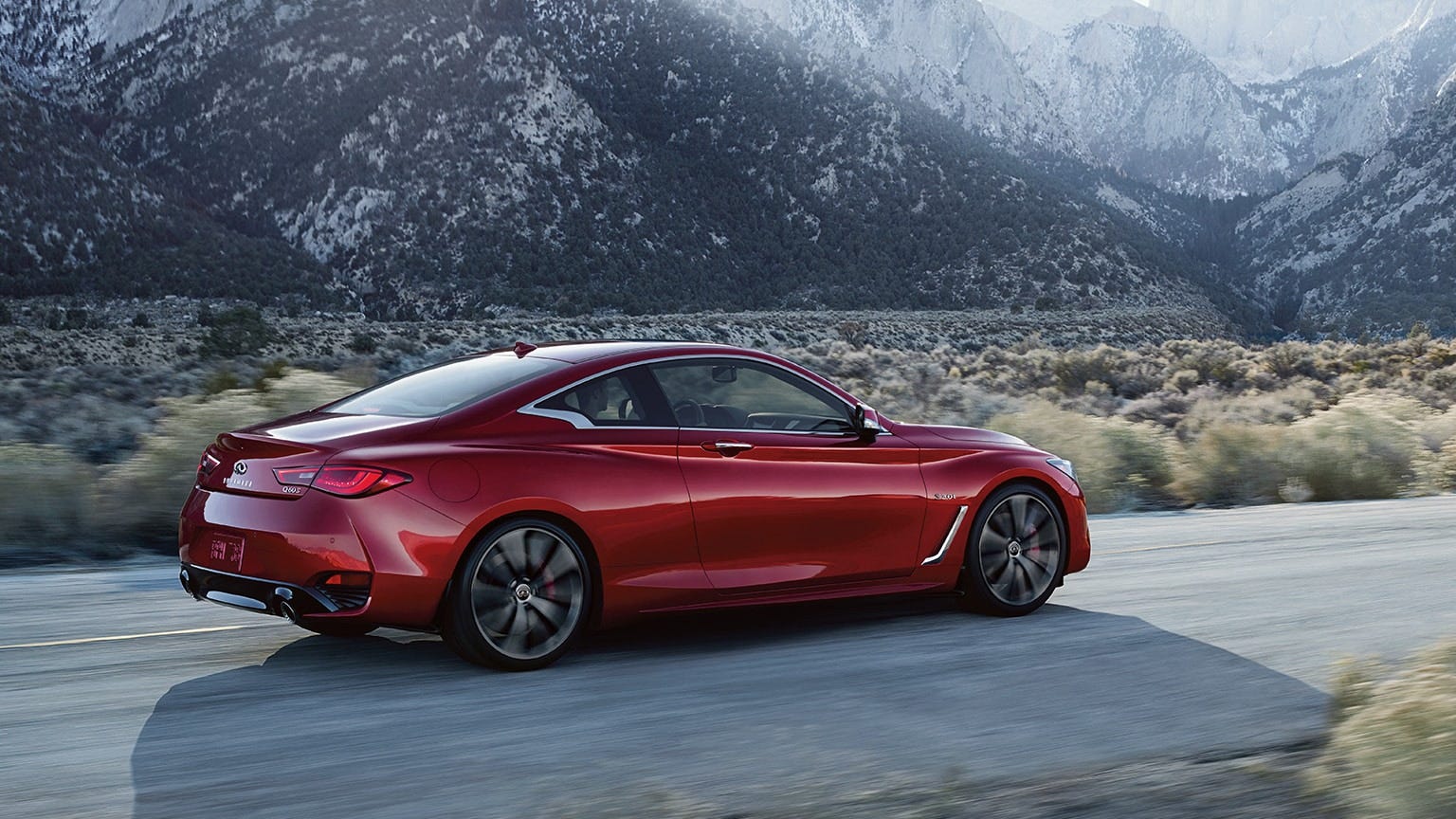 2020 Infiniti Q60 Red Sport 400 AWD two-door coupe.